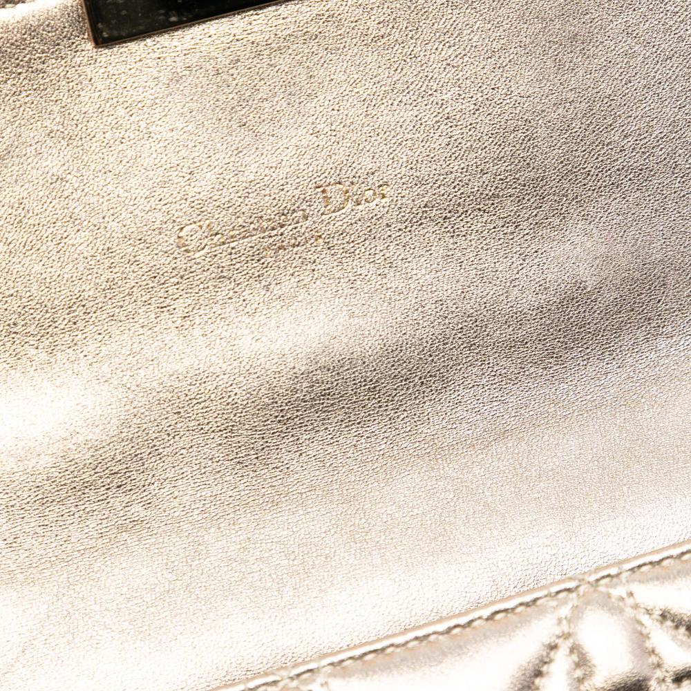 Christian Dior Dior Gold Metallic Lambskin Cannage Miss Dior Promenade Crossbody Italy