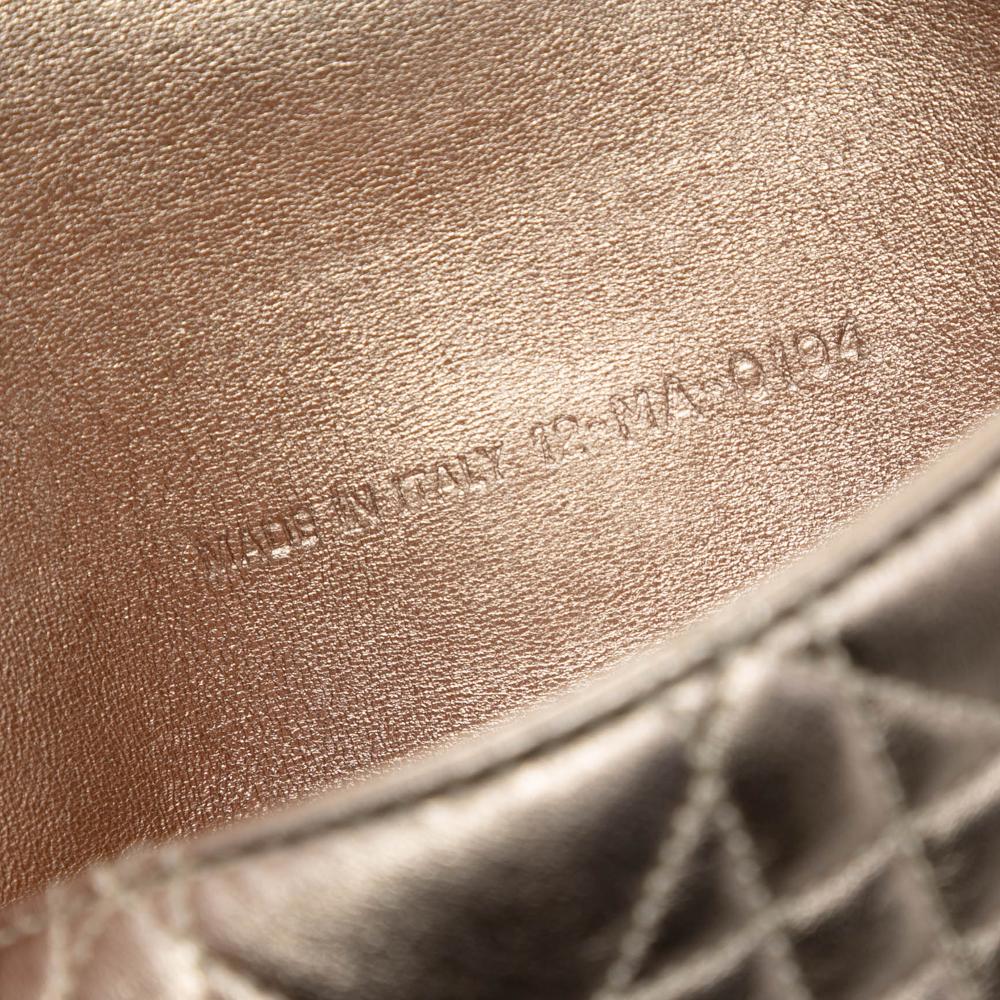 Christian Dior Dior Gold Metallic Lambskin Cannage Miss Dior Promenade Crossbody Italy