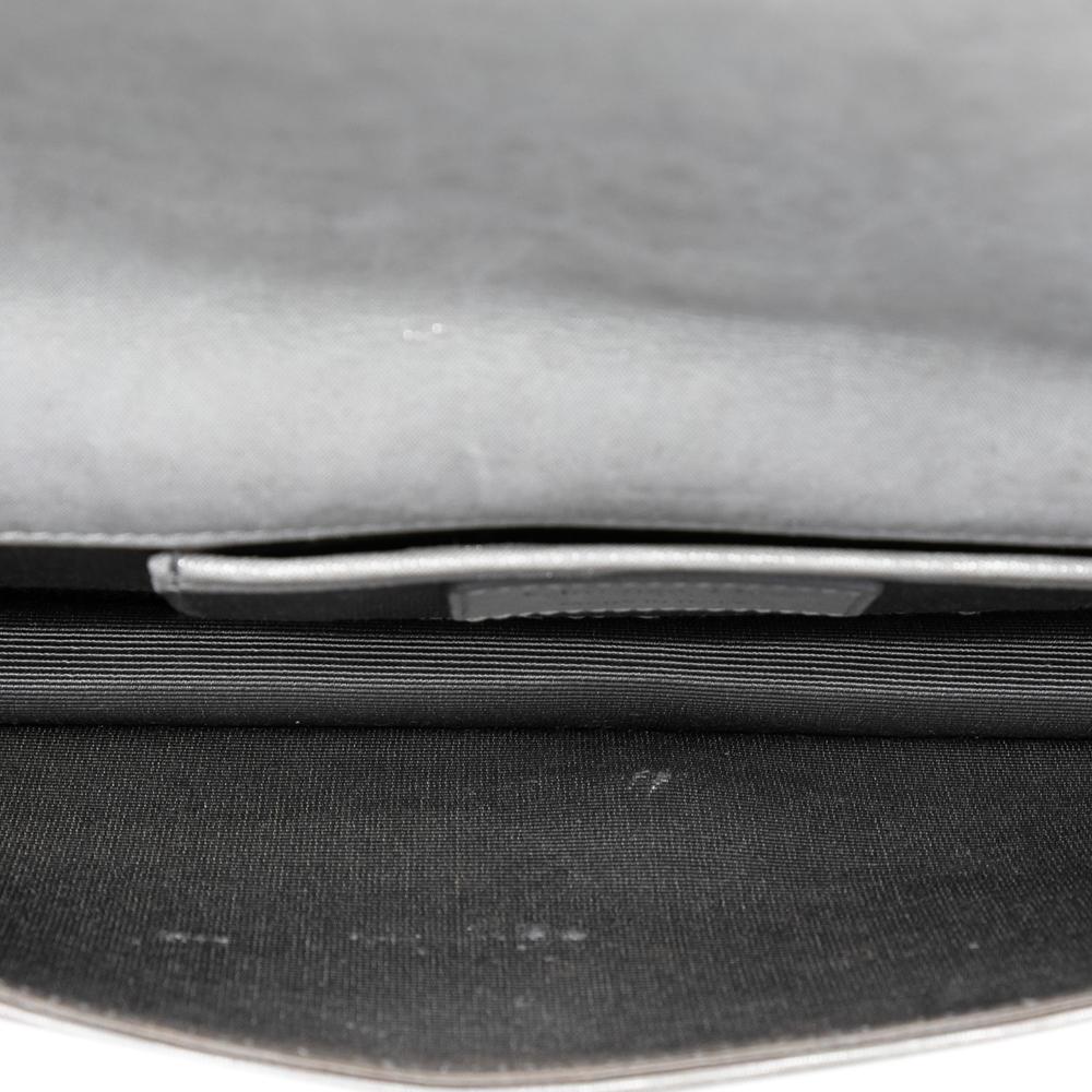 Christian Dior Dior Silver Lambskin Leather Leather Iridescent Lambskin Cannage Lady Dior Convertible Clutch Italy