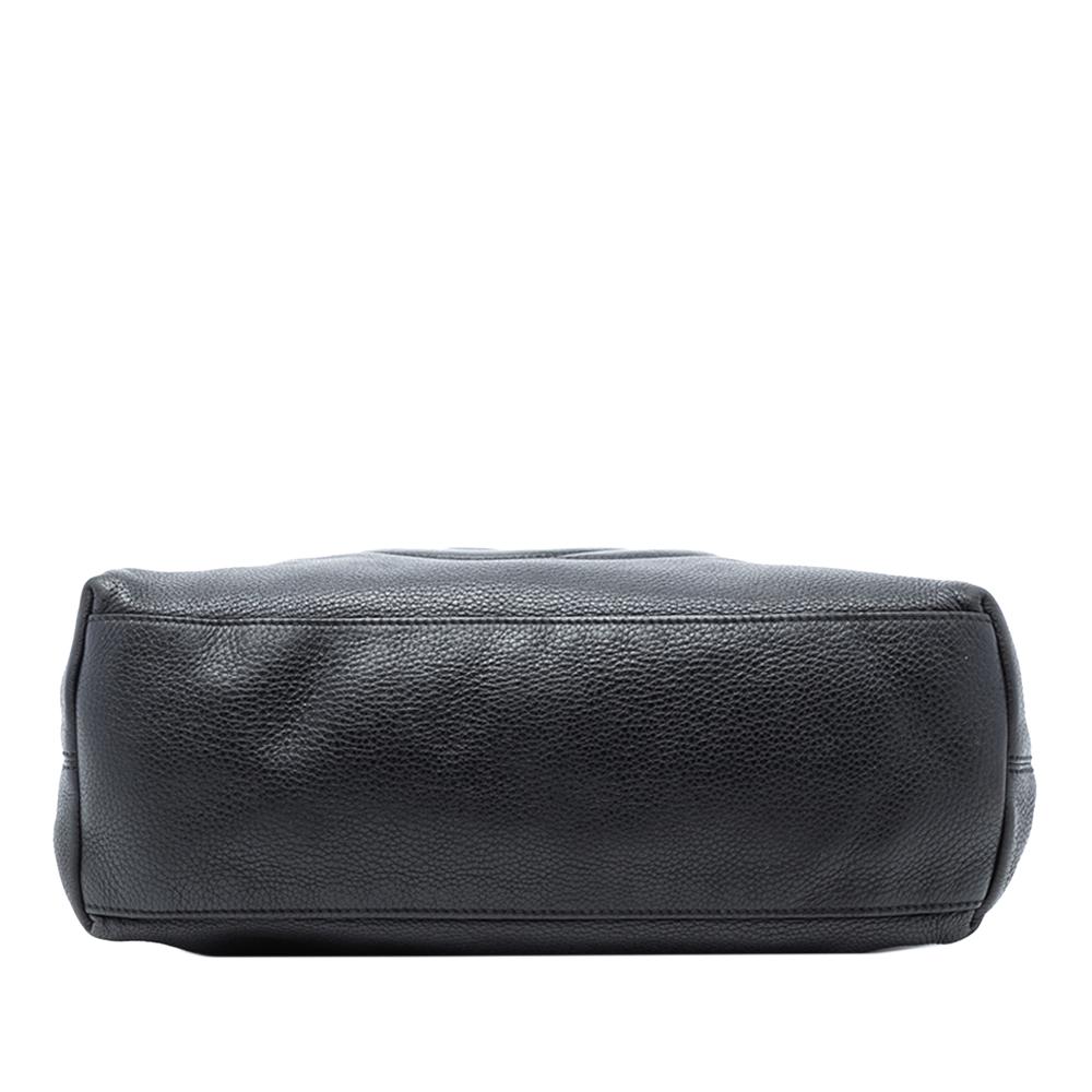Gucci B Gucci Black Calf Leather Medium Soho Chain Tote Italy