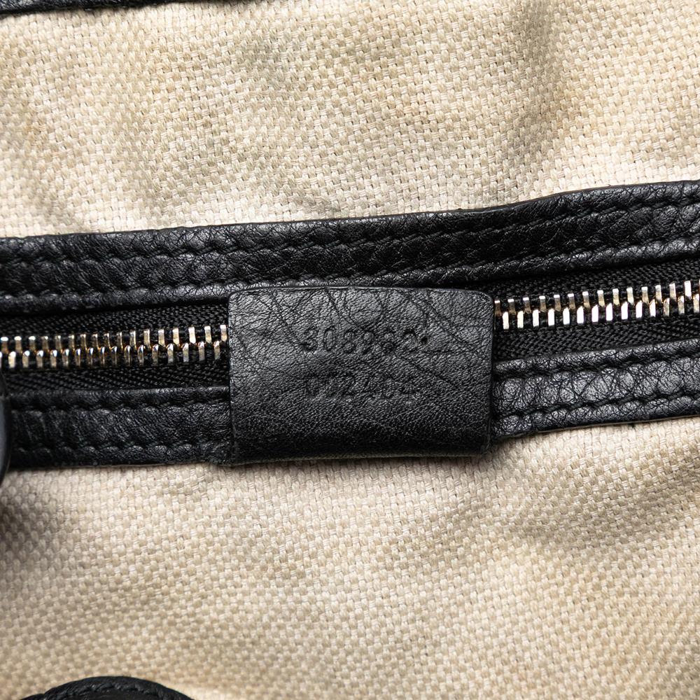 Gucci B Gucci Black Calf Leather Medium Soho Chain Tote Italy