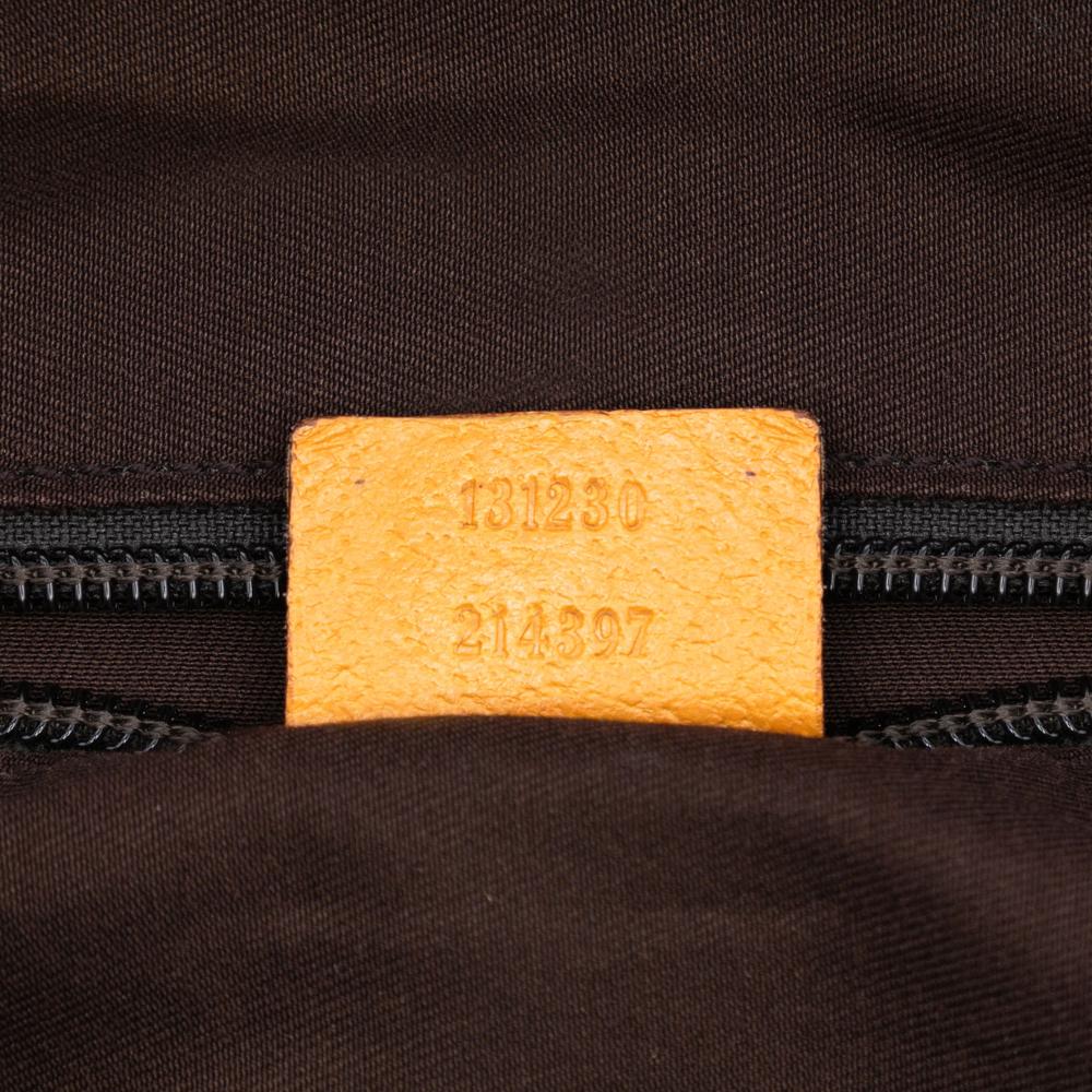 Gucci AB Gucci Brown Beige Canvas Fabric GG Web Tote Italy