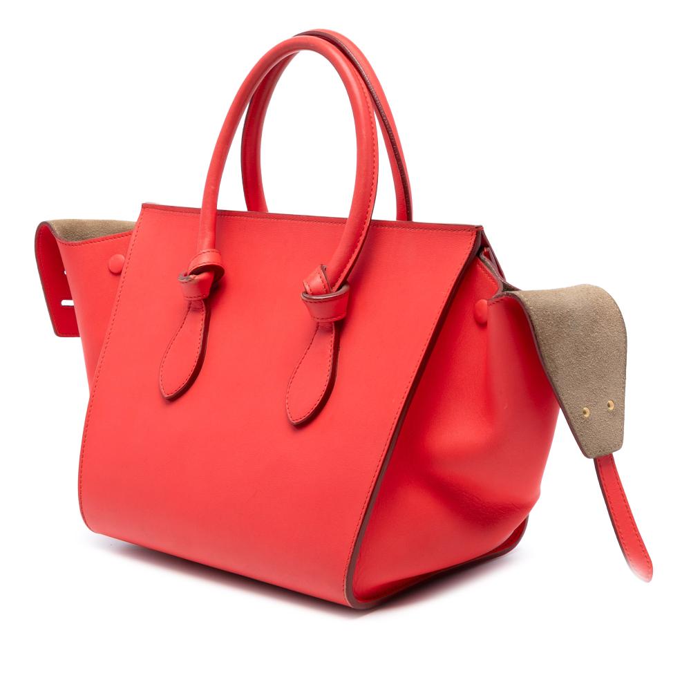 Celine B Celine Red Calf Leather Small Grained skin Tie Knot Handbag Italy