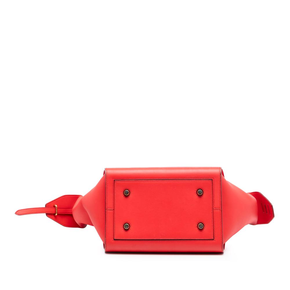 Celine B Celine Red Calf Leather Small Grained skin Tie Knot Handbag Italy