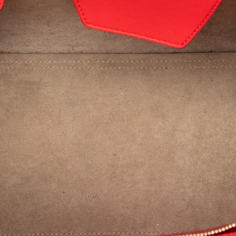 Celine B Celine Red Calf Leather Small Grained skin Tie Knot Handbag Italy