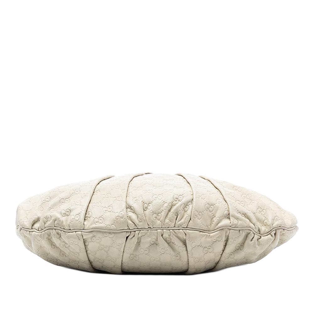 Gucci B Gucci White Calf Leather Large Guccissima Hysteria Satchel Italy