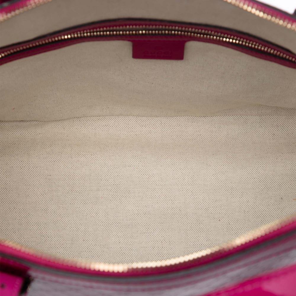 Gucci AB Gucci Pink Dark Pink Patent Leather Leather Large Microguccissima Patent Nice Dome Satchel Italy