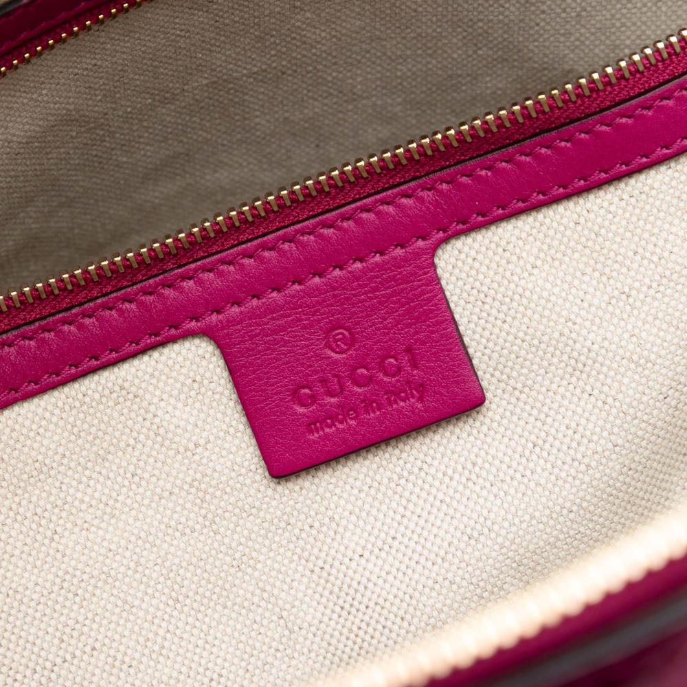 Gucci AB Gucci Pink Dark Pink Patent Leather Leather Large Microguccissima Patent Nice Dome Satchel Italy