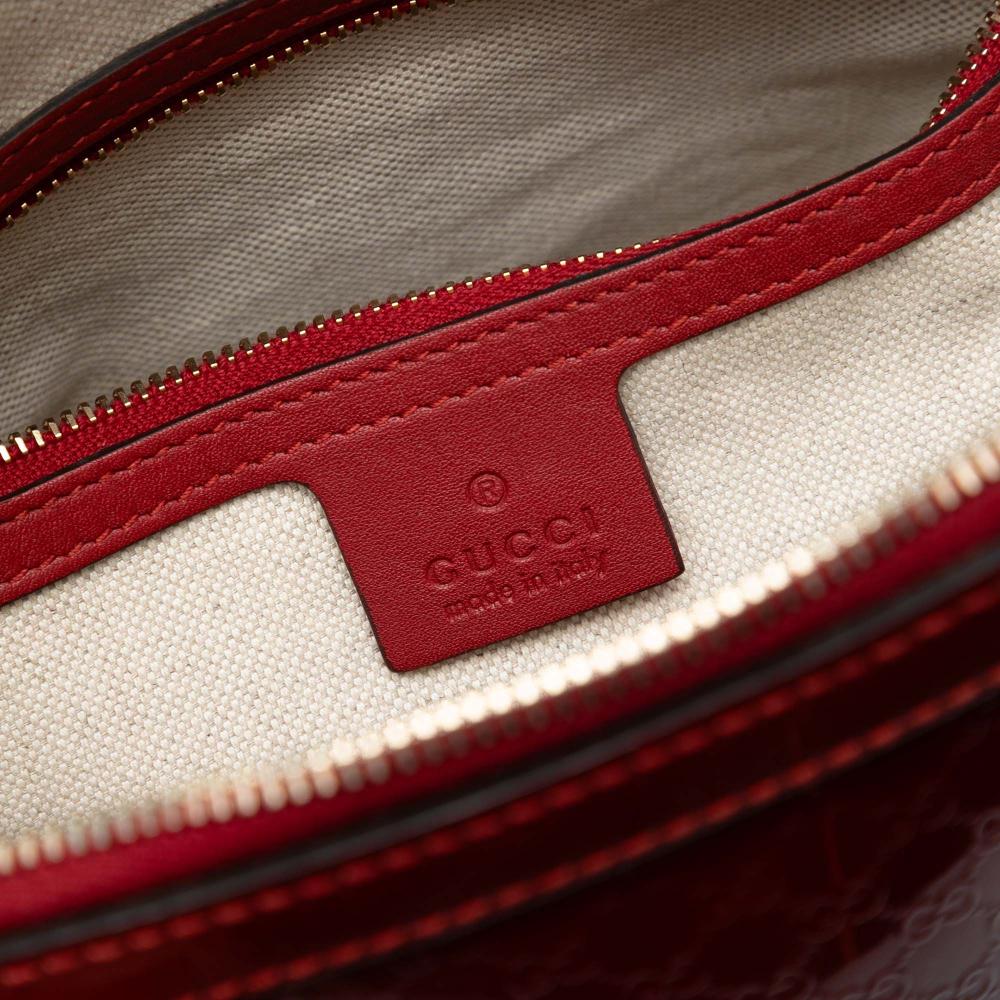 Gucci B Gucci Red Patent Leather Leather Medium Microguccissima Patent Nice Dome Satchel Italy