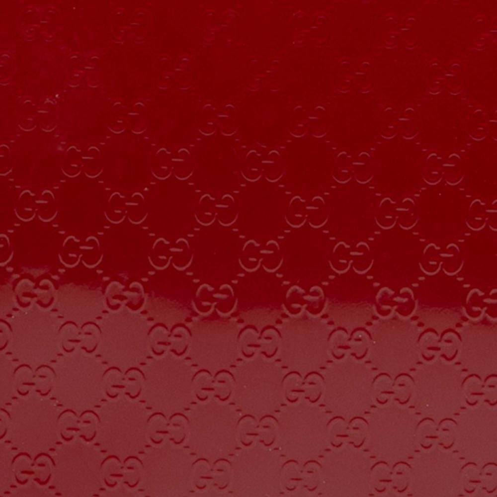 Gucci B Gucci Red Patent Leather Leather Medium Microguccissima Patent Nice Dome Satchel Italy