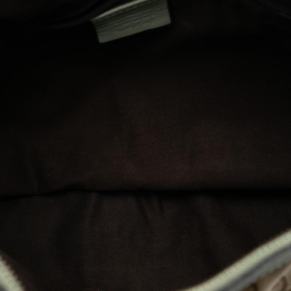 Gucci B Gucci Brown Beige Canvas Fabric GG Abbey D Ring Crossbody Italy