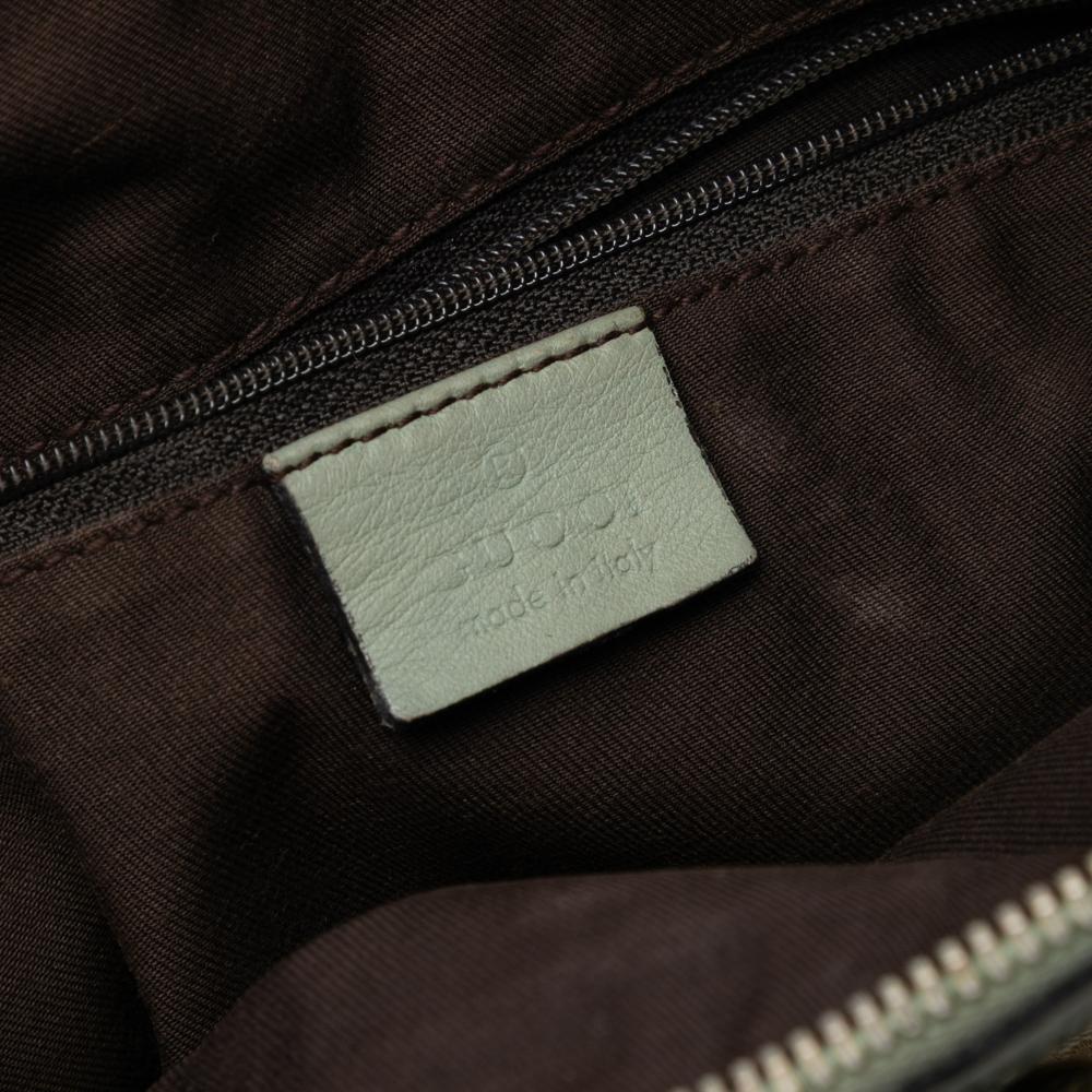 Gucci B Gucci Brown Beige Canvas Fabric GG Abbey D Ring Crossbody Italy