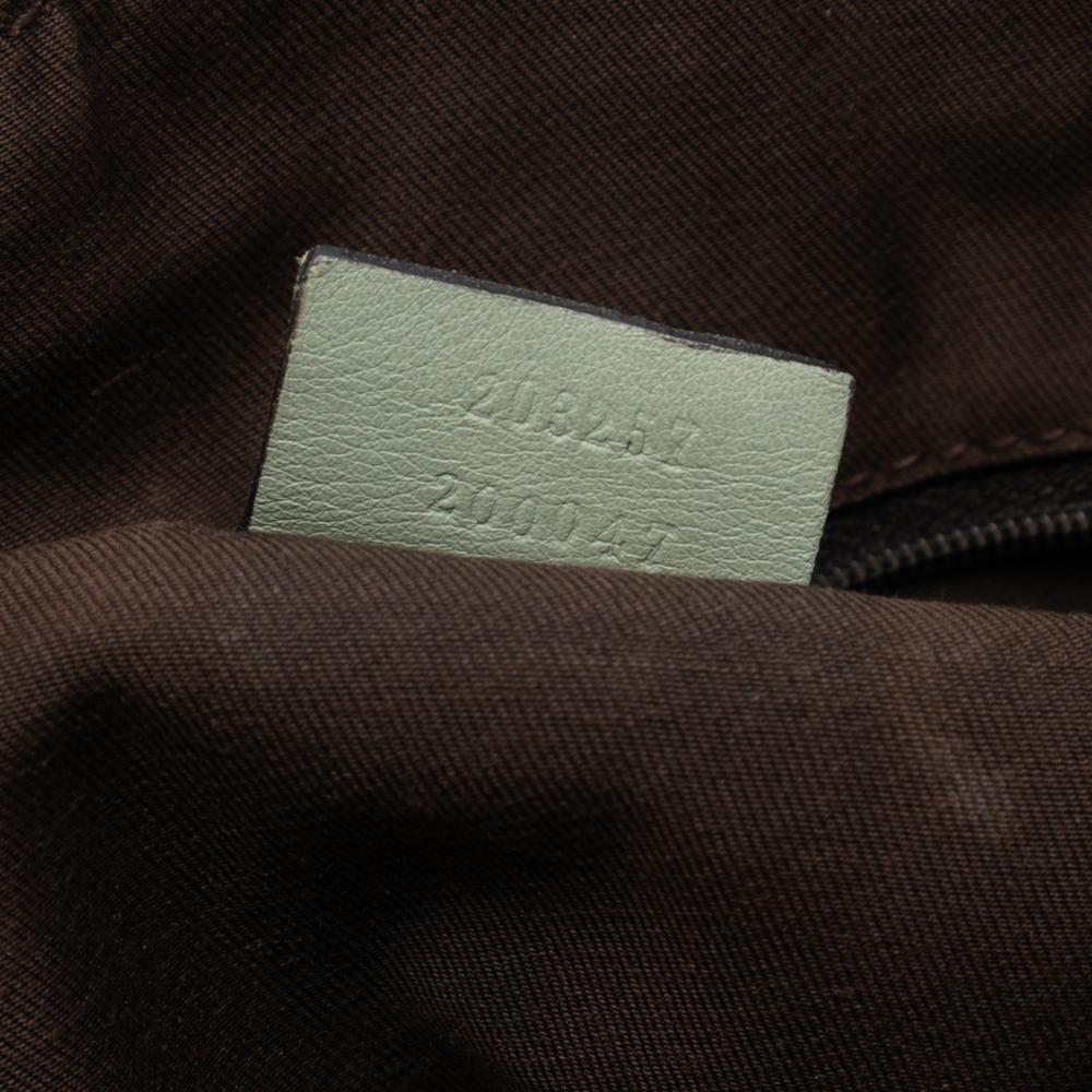 Gucci B Gucci Brown Beige Canvas Fabric GG Abbey D Ring Crossbody Italy