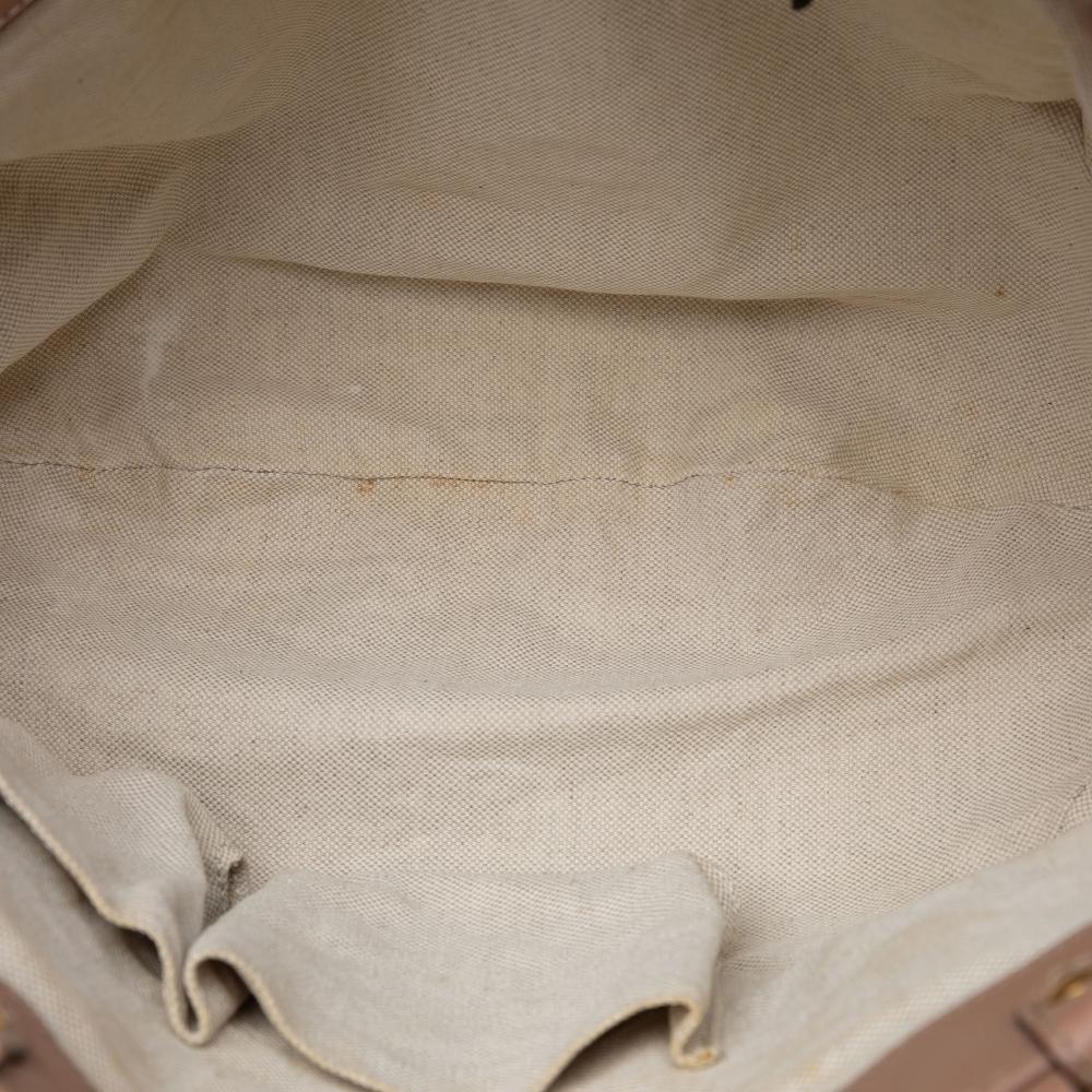 Gucci AB Gucci Brown Beige Canvas Fabric GG Scarlett Tote Italy
