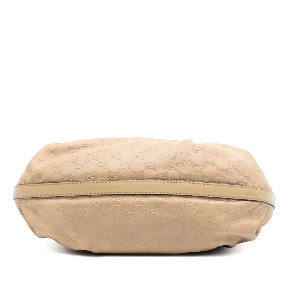 Gucci AB Gucci Brown Beige Calf Leather Guccissima Scarlett Tote Italy