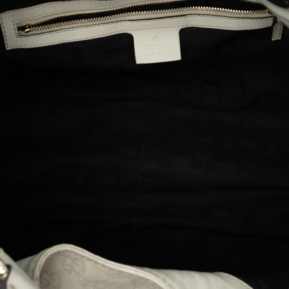 Gucci B Gucci White Calf Leather Large Guccissima Charlotte Tote Italy