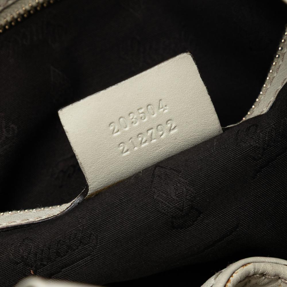 Gucci B Gucci White Calf Leather Large Guccissima Charlotte Tote Italy