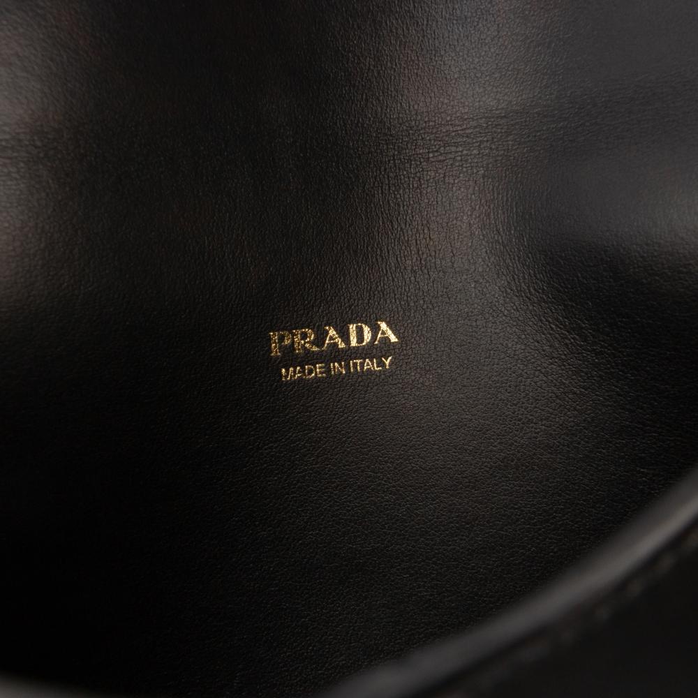 Prada AB Prada Black Saffiano Leather Envelope Clutch Italy