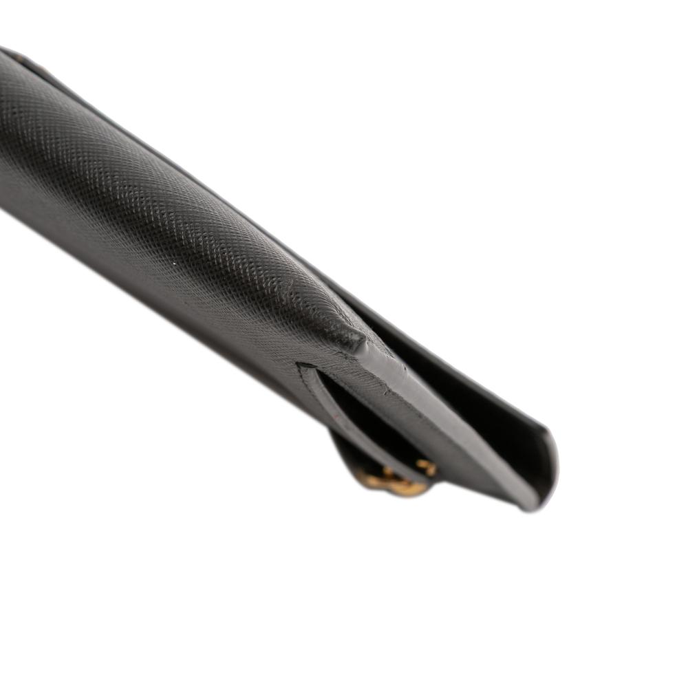 Prada AB Prada Black Saffiano Leather Envelope Clutch Italy