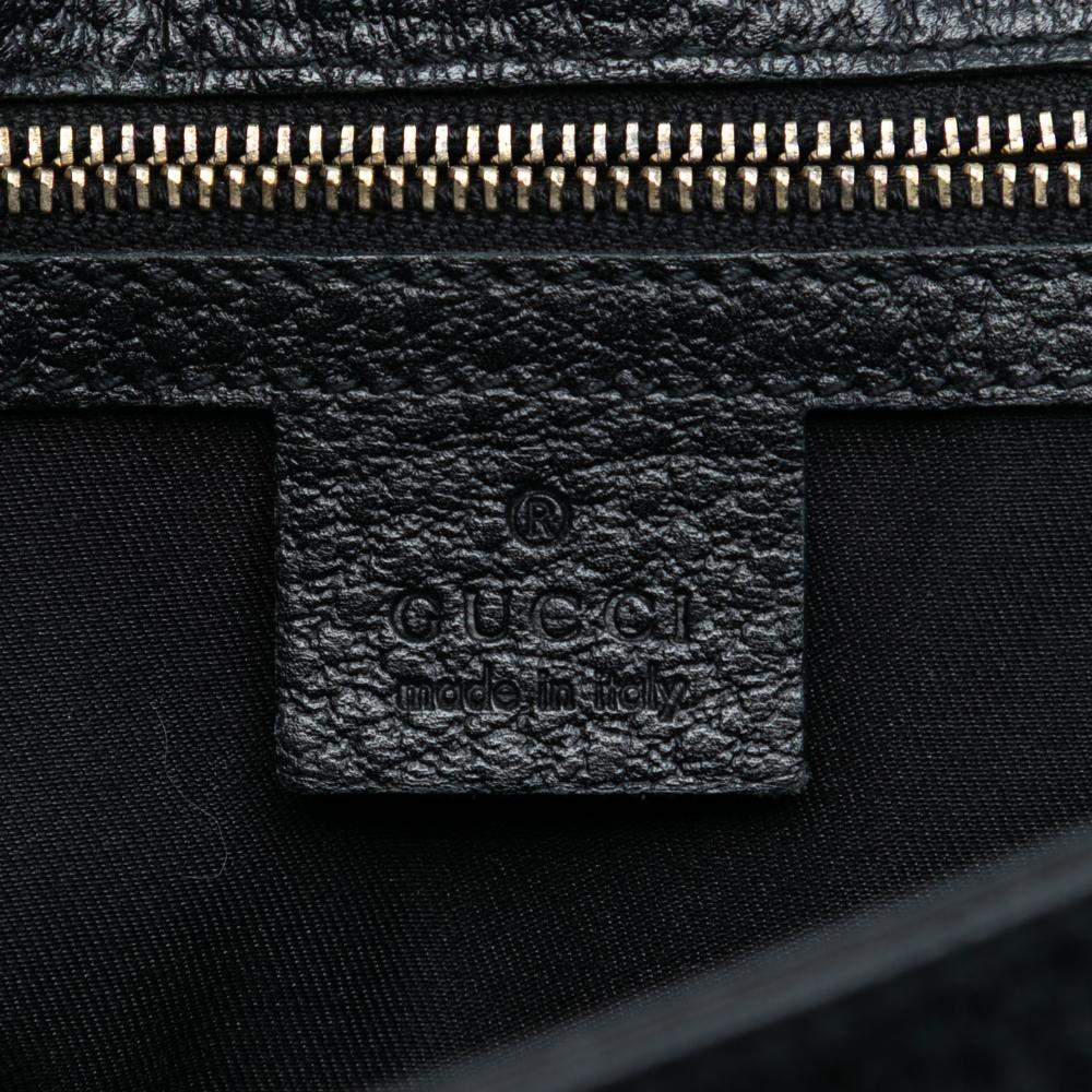 Gucci B Gucci Black Calf Leather Blondie Web Shoulder Bag Italy