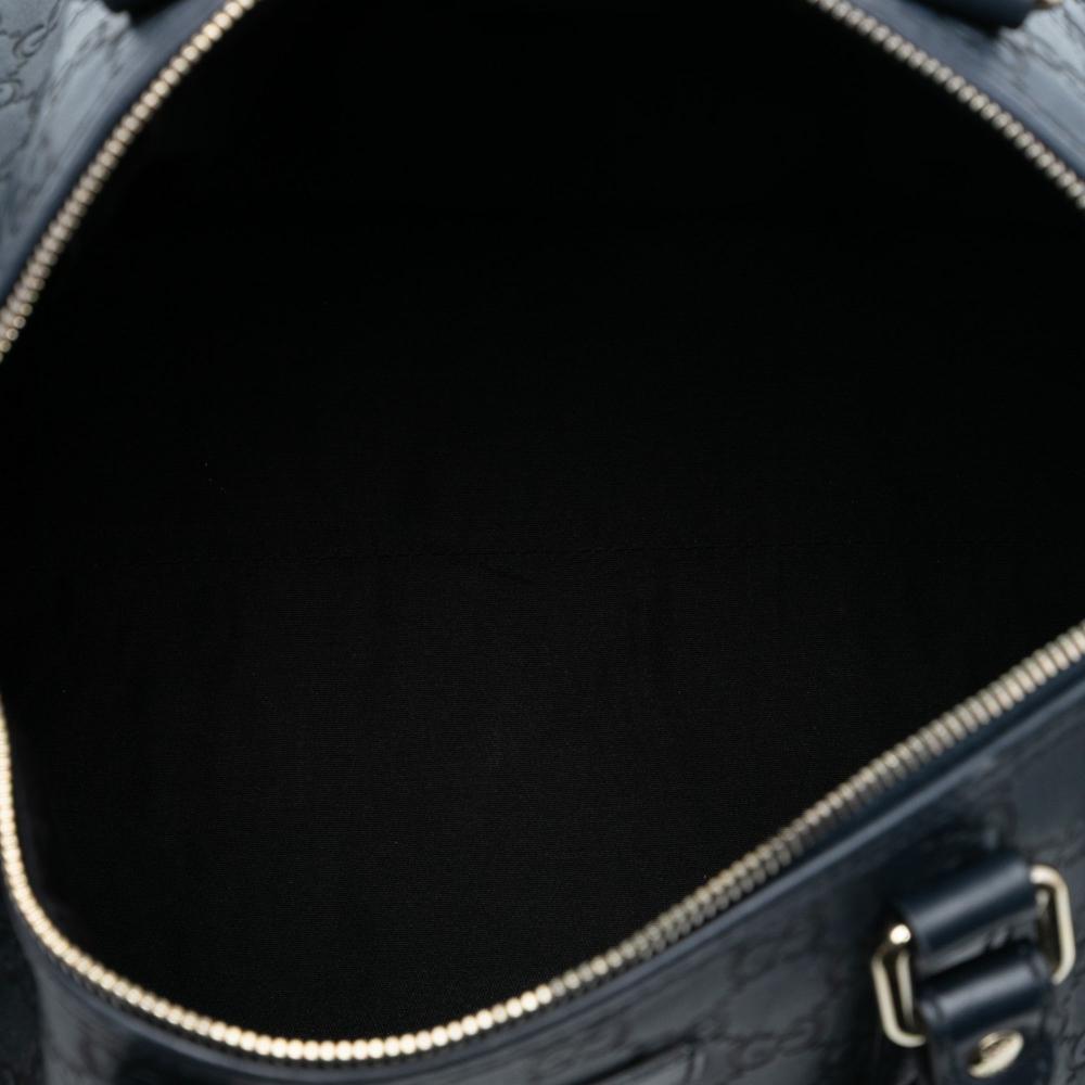 Gucci B Gucci Black Calf Leather Medium Guccissima Joy Boston Bag Italy