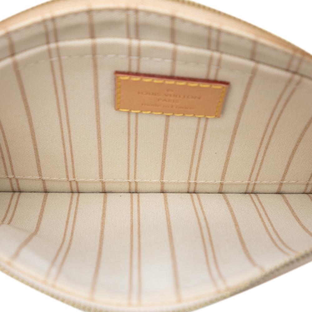 Louis Vuitton AB Louis Vuitton White Damier Canvas Fabric Damier Azur Neverfull MM Pouch France