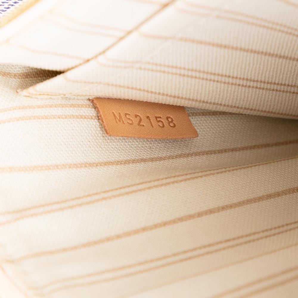 Louis Vuitton AB Louis Vuitton White Damier Canvas Fabric Damier Azur Neverfull MM Pouch France