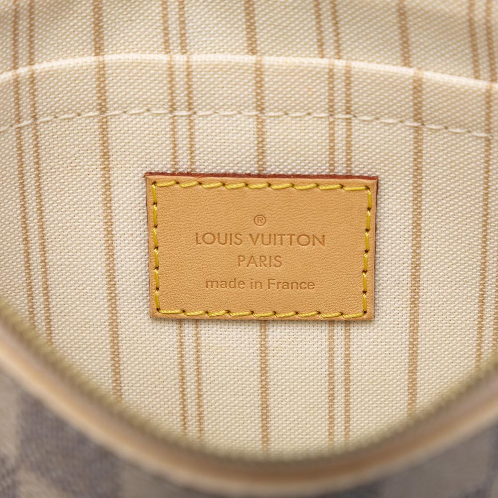Louis Vuitton AB Louis Vuitton White Damier Canvas Fabric Damier Azur Neverfull MM Pouch France