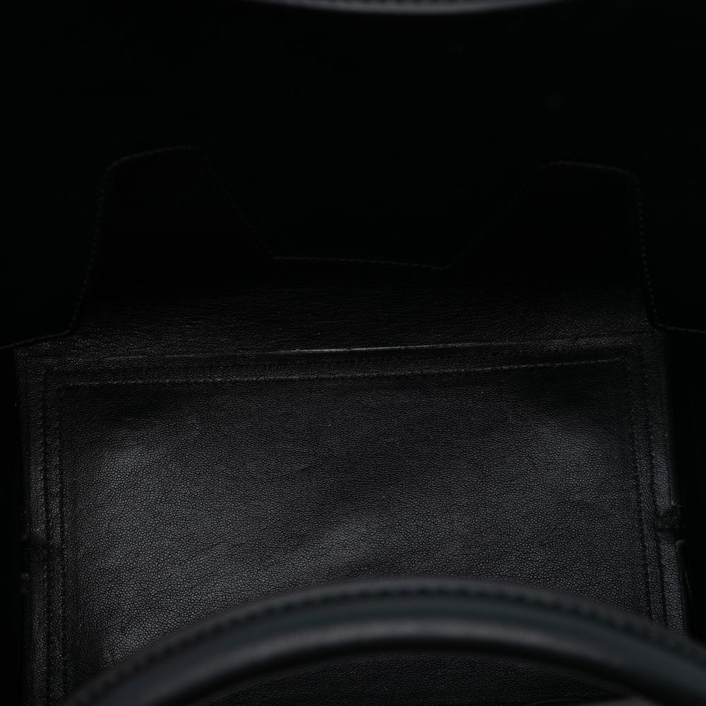 Celine B Celine Blue Navy with Black Calf Leather Medium Bicolor Embossed skin Tie Knot Tote Italy