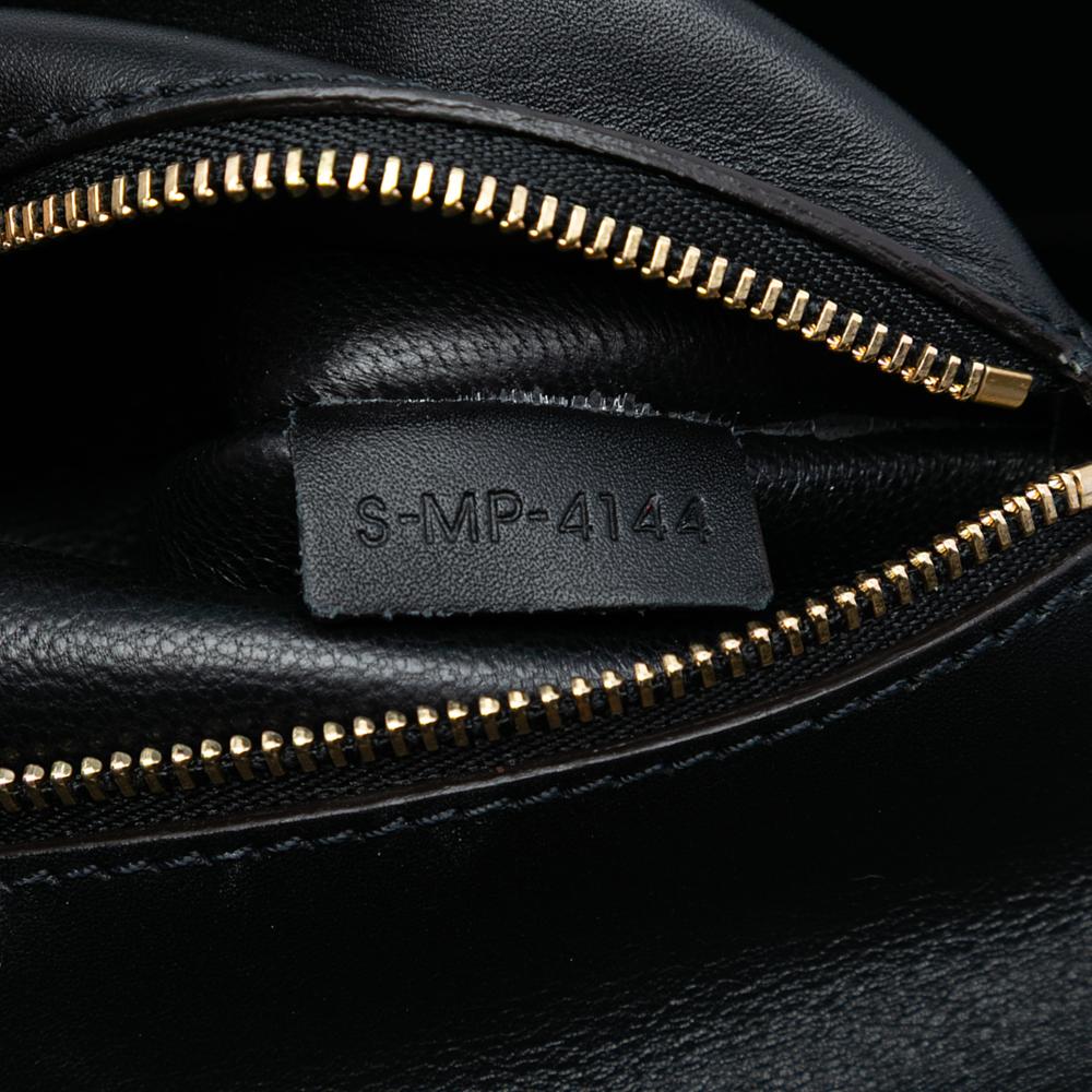 Celine B Celine Blue Navy with Black Calf Leather Medium Bicolor Embossed skin Tie Knot Tote Italy