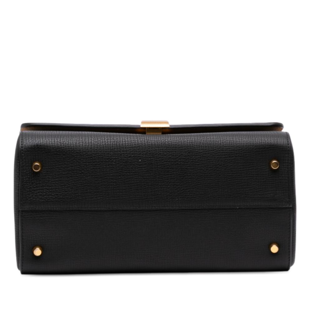 Bottega Veneta B Bottega Veneta Black Calf Leather Grained skin BV Angle Shoulder Bag Italy