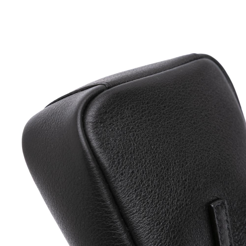 Saint Laurent AB Saint Laurent Black Calf Leather Micro Grained skin Supple Le 5 a 7 Handbag Italy