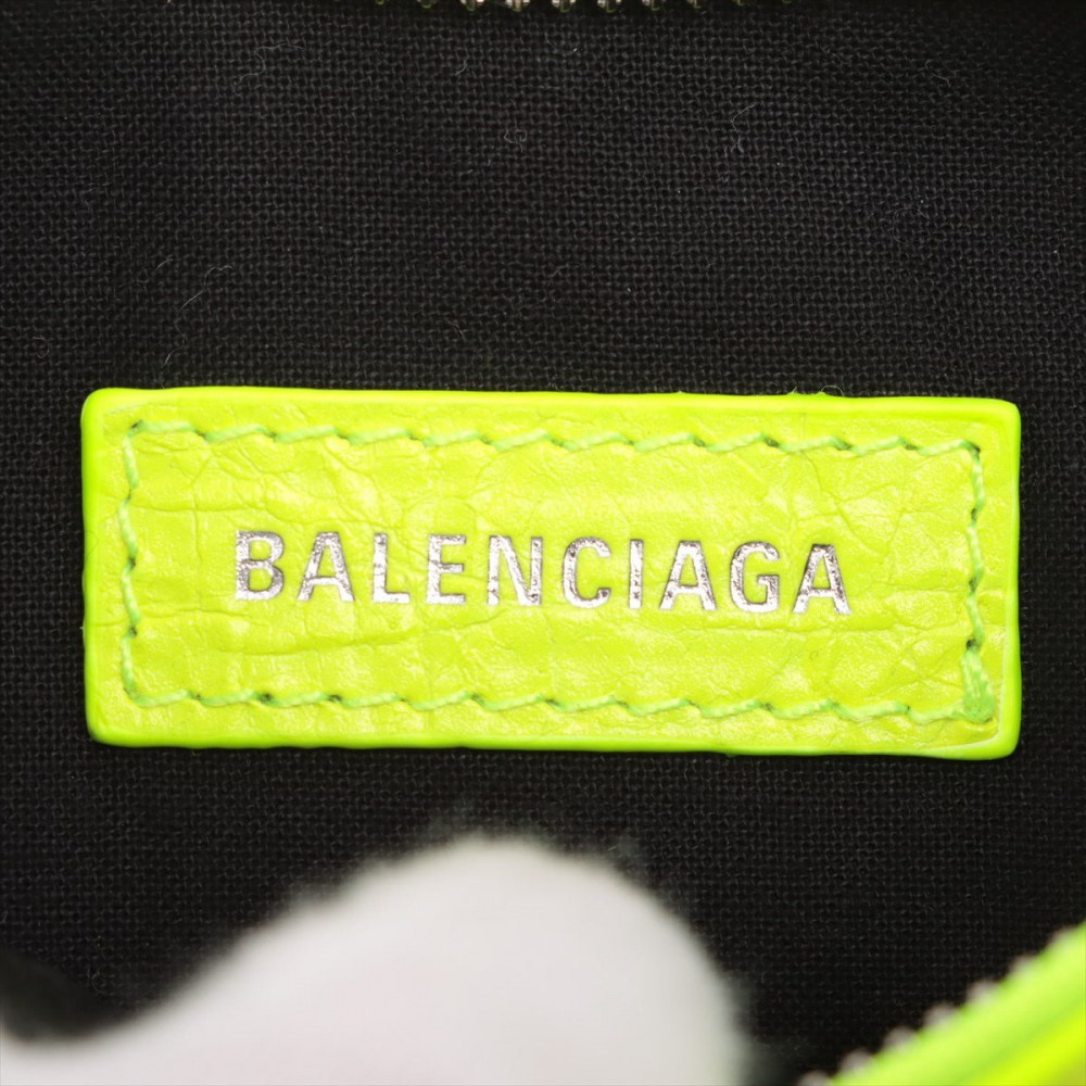 Balenciaga Le Cagole XS Arena Lambskin Leather 2-Ways Hobo Bag Fluo