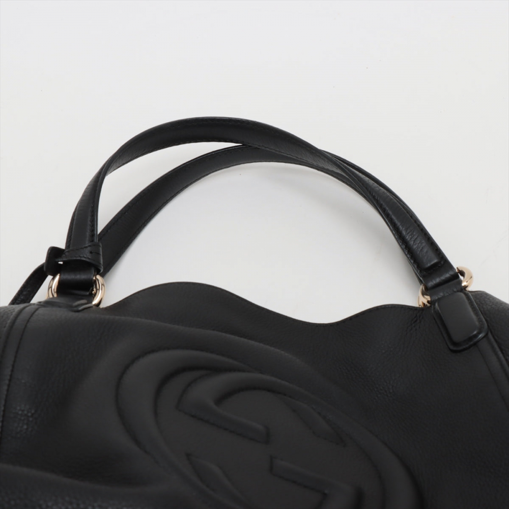 Gucci Soho Medium Leather Hobo Shoulder Bag Black