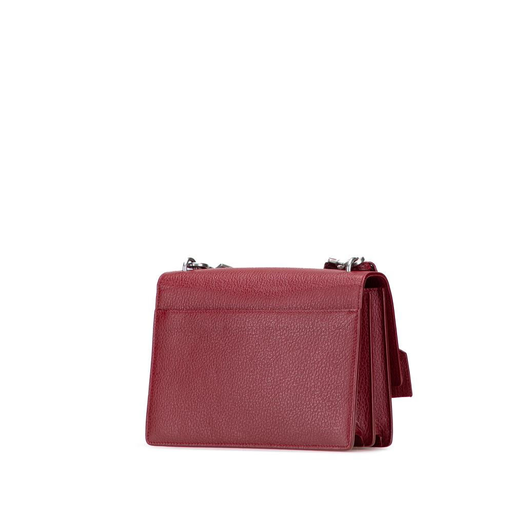 Saint Laurent B Saint Laurent Red Calf Leather Medium Grained skin Monogram Sunset Crossbody Italy