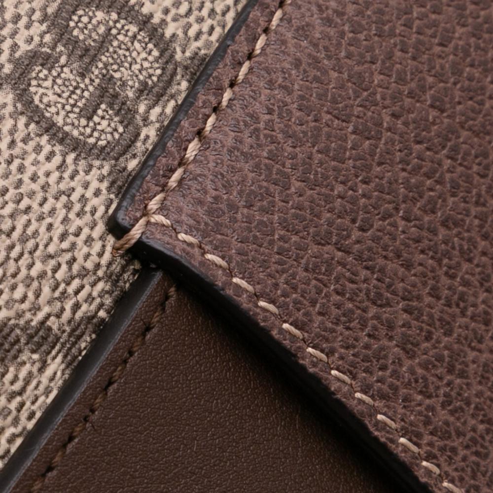 Gucci AB Gucci Brown Beige Coated Canvas Fabric Small GG Supreme Web Ophidia Belt Bag Italy