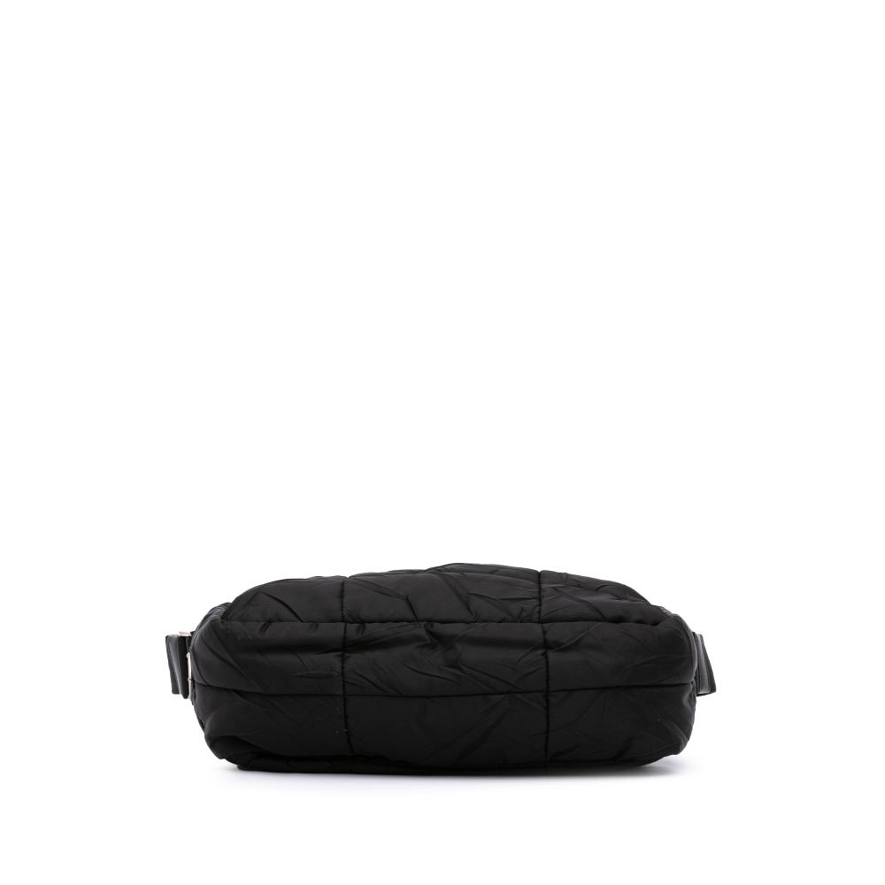 Prada B Prada Black Nylon Fabric Quilted Tessuto Messenger Bag Italy