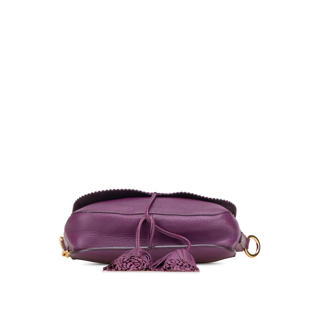 Loewe B LOEWE Purple Nappa Leather Leather Nappa Anagram Tassel Crossbody Spain