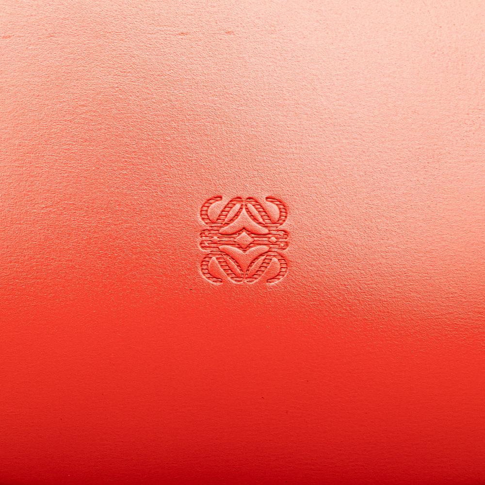 Loewe B LOEWE Red Calf Leather Anagram Round Handbag Spain