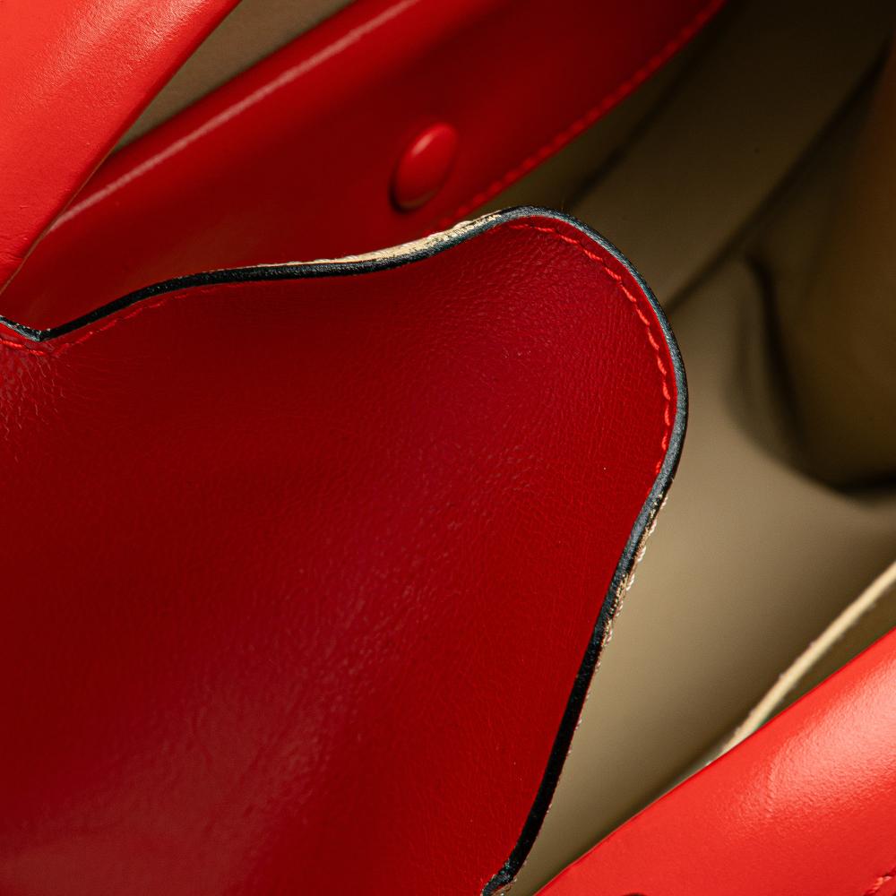 Loewe B LOEWE Red Calf Leather Anagram Round Handbag Spain