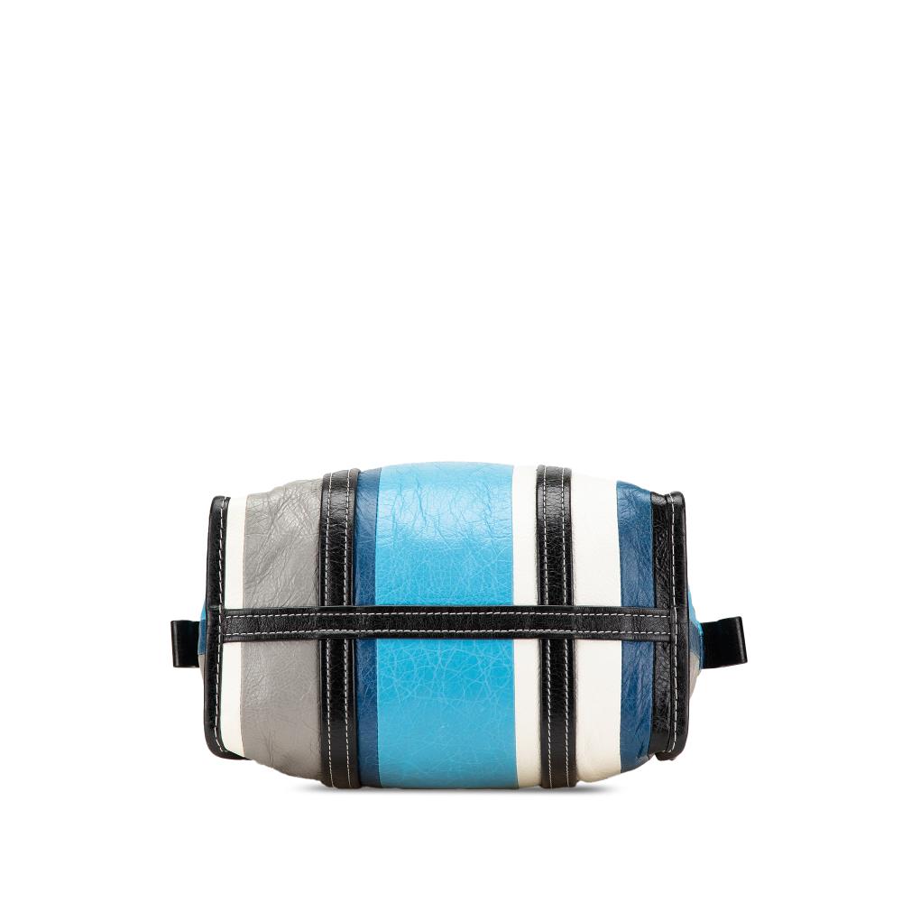 Balenciaga B Balenciaga Blue Aqua Lambskin Leather Leather S Lambskin Bazar Shopper Satchel Italy