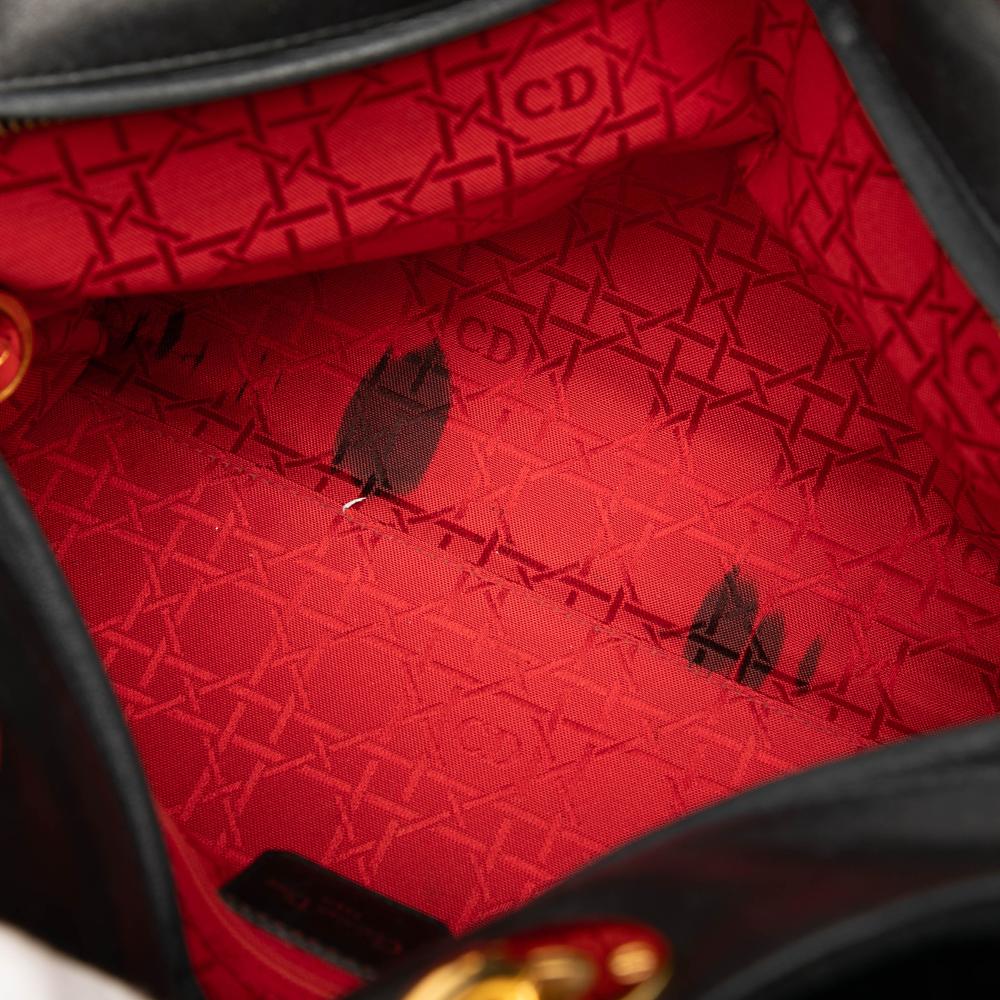 Christian Dior B Dior Black Suede Leather Large Cannage Lady Dior Italy