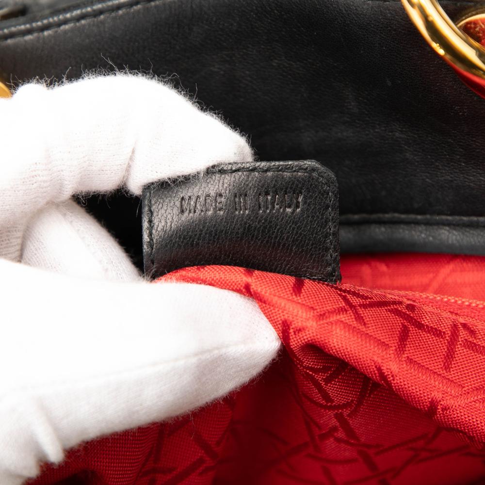 Christian Dior B Dior Black Suede Leather Large Cannage Lady Dior Italy