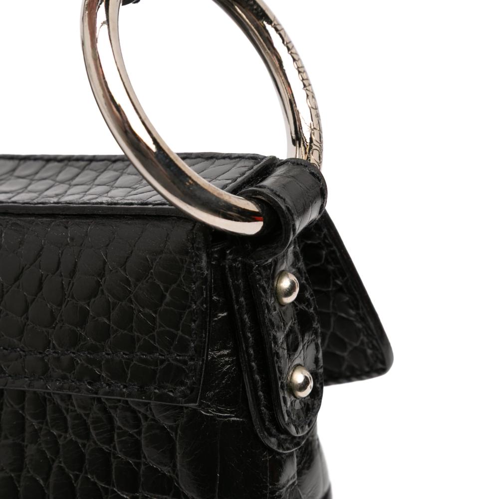 Dolce&Gabbana B Dolce & Gabbana Black Calf Leather Embossed Flap Shoulder Bag Italy