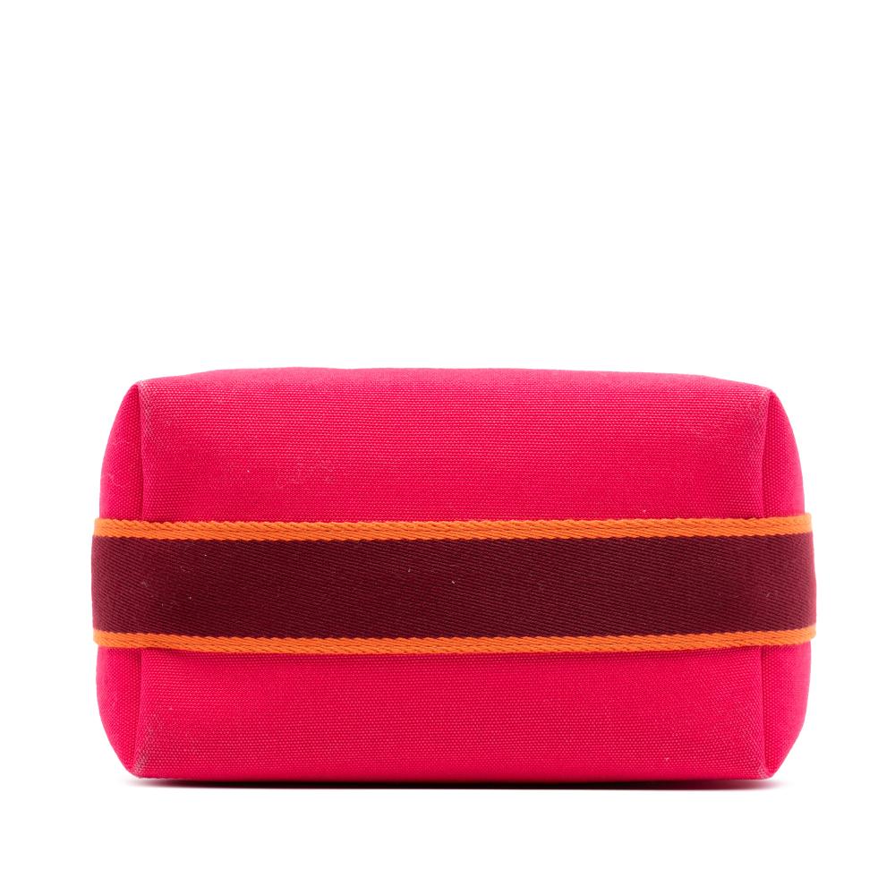 Hermès AB Hermès Pink Hot Pink with Red Dark Red Canvas Fabric Small Toile Bride A Brac Case France