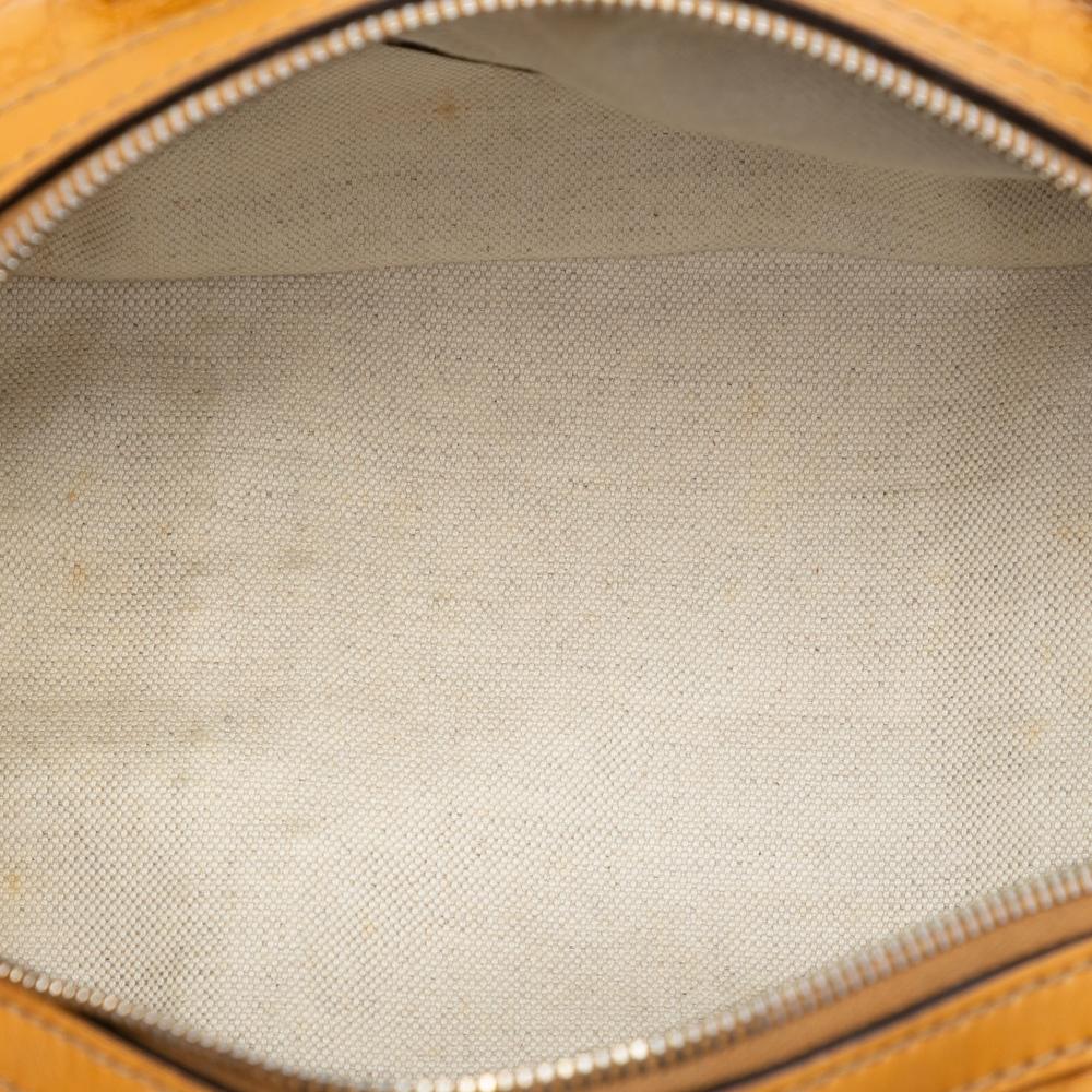 Gucci B Gucci Yellow Mustard Calf Leather Small Microguccissima Joy Boston Bag Italy