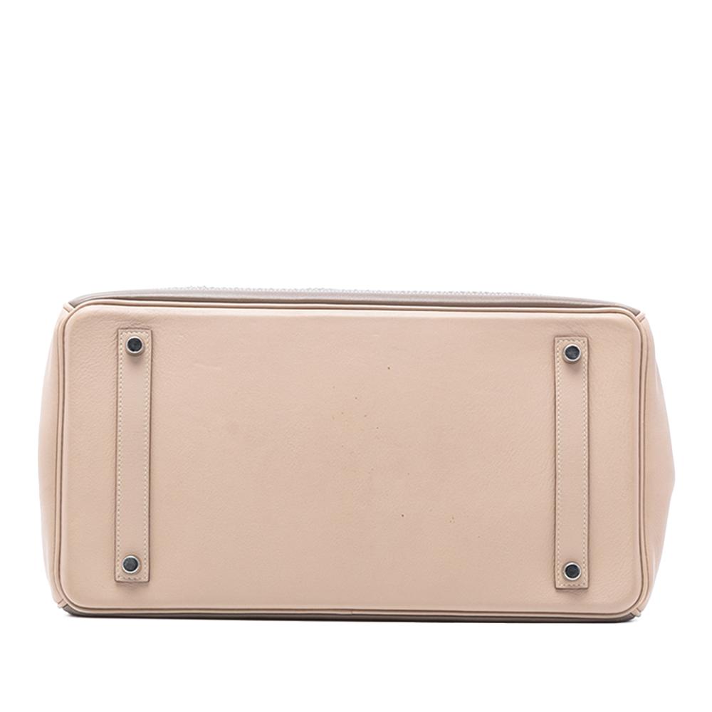 Hermès AB Hermès Brown Beige Canvas Fabric Swift Ghillies Birkin Retourne 35 France