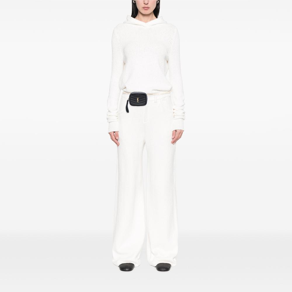 Saint Laurent AB Saint Laurent Black Calf Leather Baby Matelasse Grain De Poudre Monogram Lou Camera Bag Italy