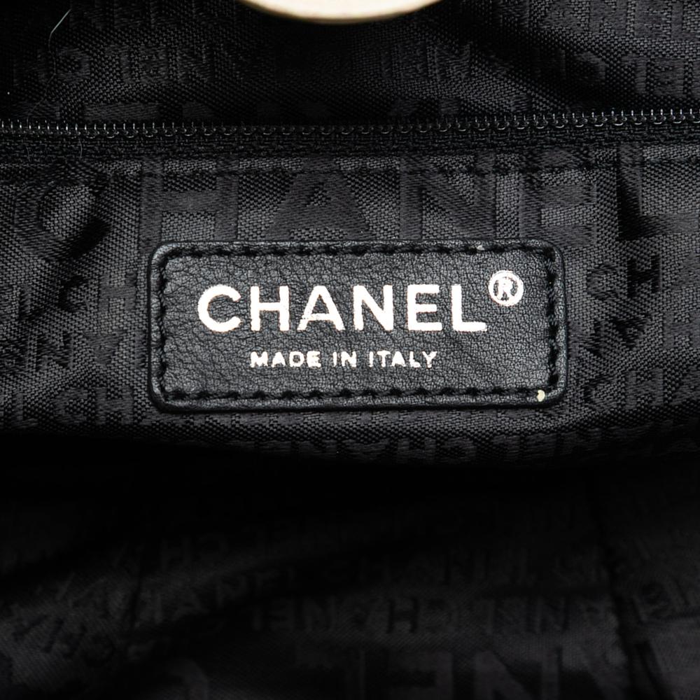 Chanel B Chanel Brown Light Beige Canvas Fabric Camellia Coco Ball Tote Italy