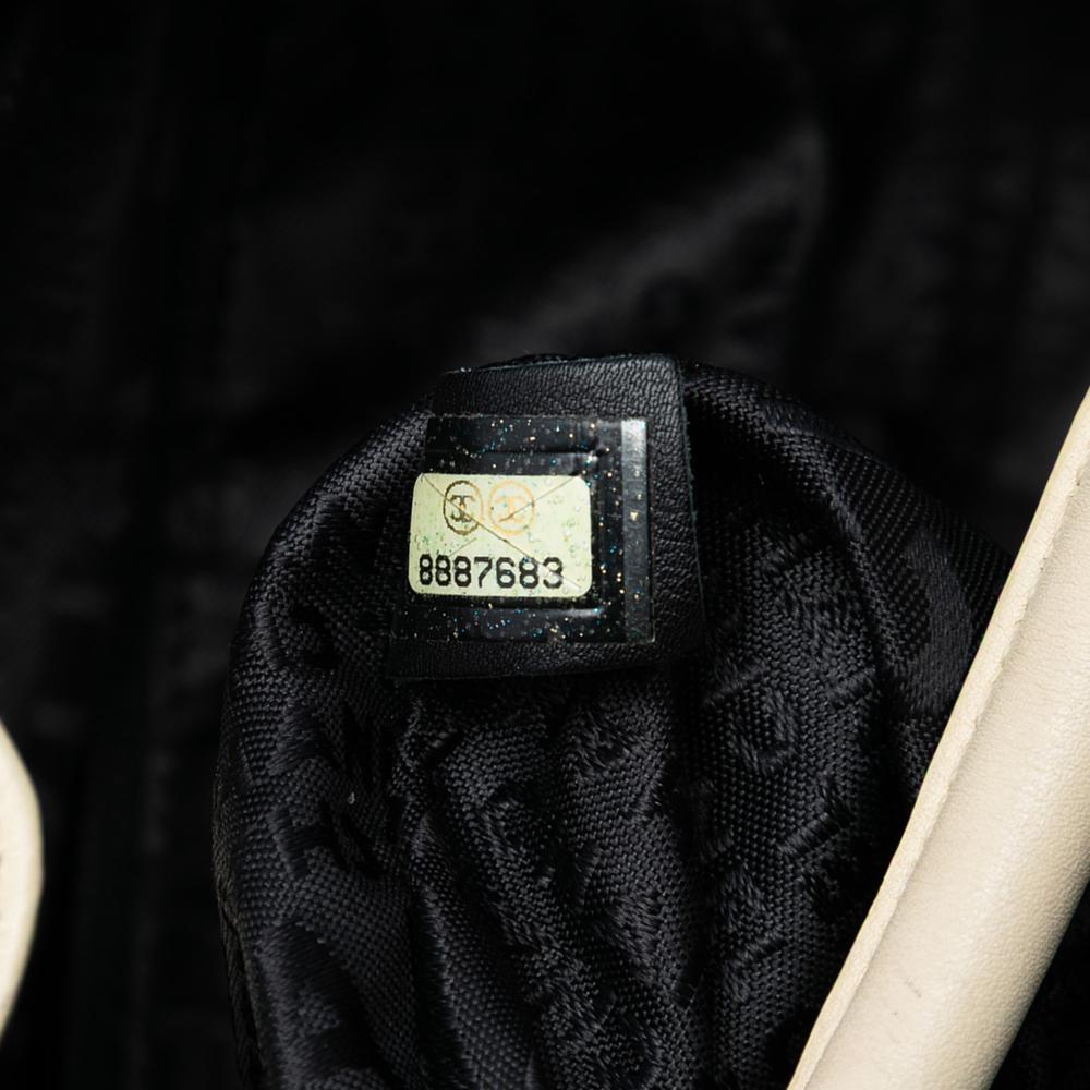 Chanel B Chanel Brown Light Beige Canvas Fabric Camellia Coco Ball Tote Italy